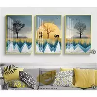 Tranh treo tường phòng khách Giá rẻ in trên vải Canvas Size: 50*75-50*75-50*75 cm P/N: AZ3-1066-KC-CANVAS-50X75-50X75-50X75