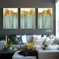 Tranh trang trí phòng khách chung cư cao cấp Tinh tế vải Canvas Size: 50X75-50X75-50X75 cm P/N: AZ3-1276-KC-CANVAS-50X75-50X75-50X75