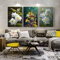 Tranh treo tường phòng khách vải Canvas nhà liền kề Giá rẻ Size: 70X105-70X105-70X105 P/N: AZ3-0635-KN-CANVAS-70X105-70X105-70X105