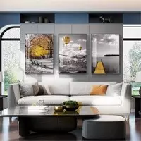 Tranh trang trí phòng khách in trên vải Canvas nhà liền kề Đơn giản Size: 60*90-60*90-60*90 P/N: AZ3-0821-KC-CANVAS-60X90-60X90-60X90