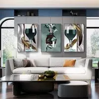 Tranh trang trí vải Canvas phòng khách chung cư cao cấp giá xưởng 40X60-40X60-40X60 cm P/N: AZ3-1160-KN-CANVAS-40X60-40X60-40X60