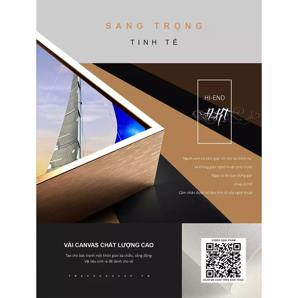 Tranh Mica Phong cảnh Cảnh buồm no gió trên biển