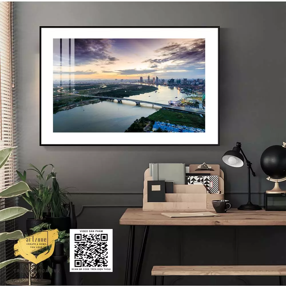 Tranh Mica Phong Cảnh Cầu Sài Gòn - biểu tượng của Sài Gòn
