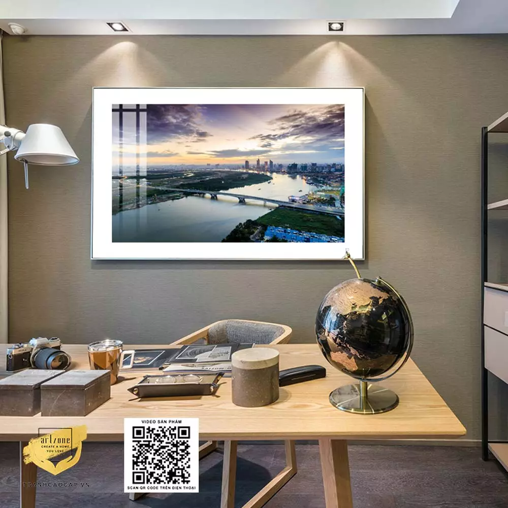 Chi tiết tranh Mica Phong Cảnh Cầu Sài Gòn