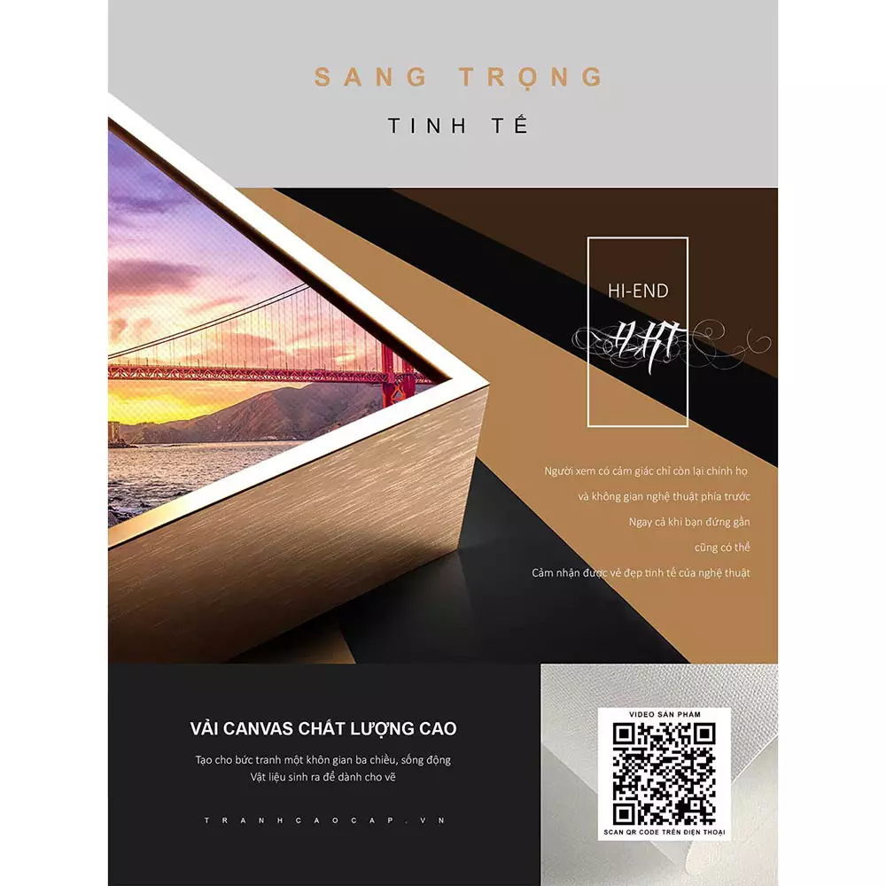 Tranh Mica phong cảnh Cầu Vàng San Francisco