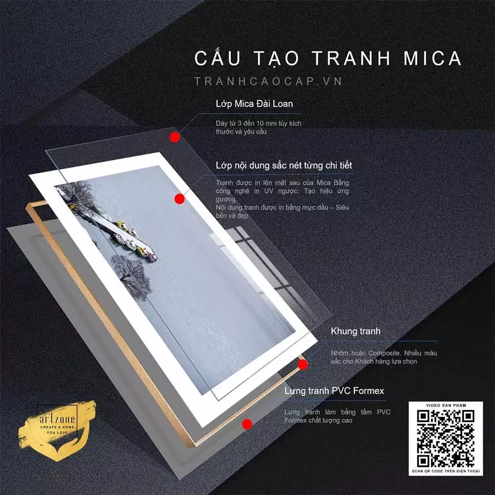 Tranh phong cảnh Mica AZ1-1083 kích thước lớn cho phòng khách rộng