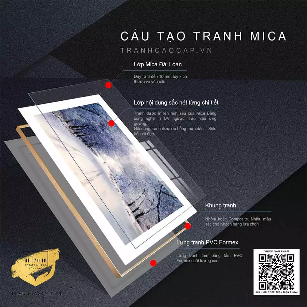Tranh Mica Con đường tuyết mang đến sự thư thái cho không gian