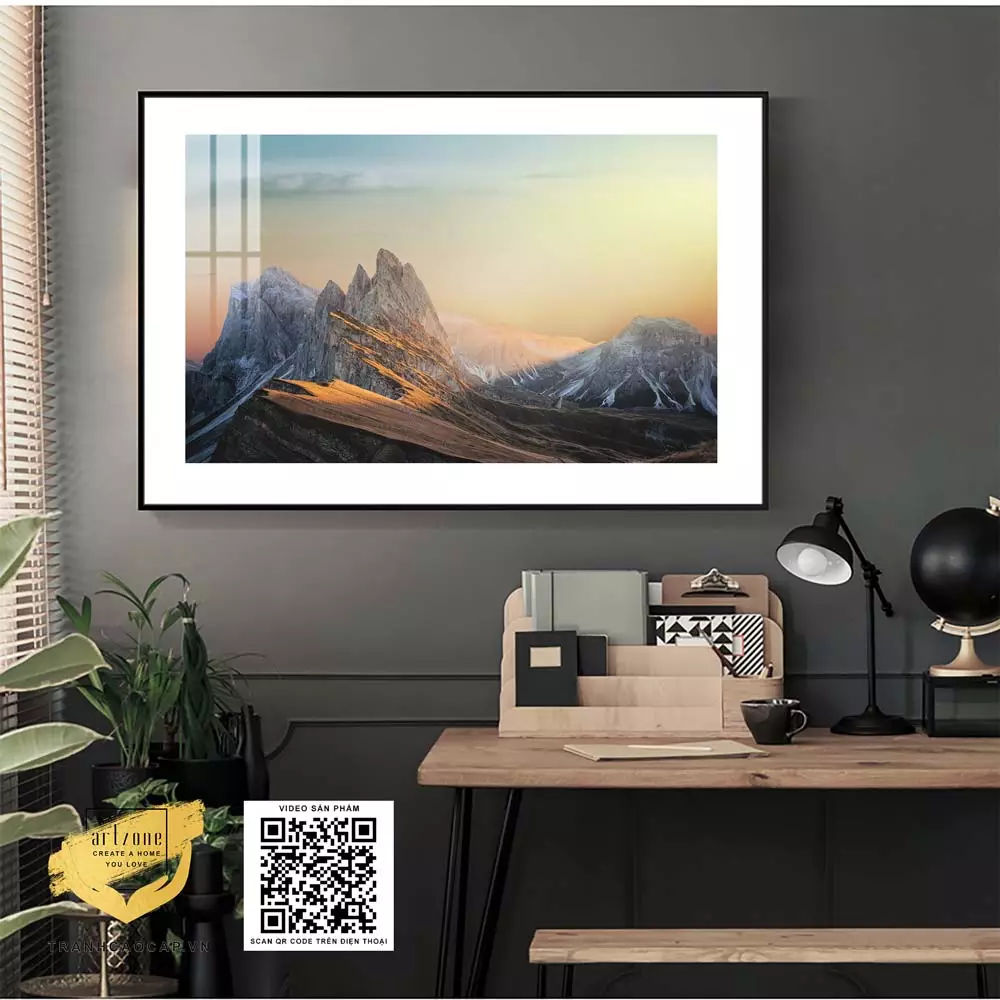 Tranh Mica phong cảnh dãy Himalaya AZ1-1116-MICA