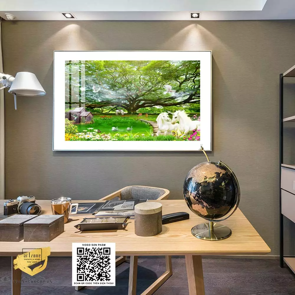 Chiều cao lý tưởng để treo tranh Mica Phong cảnh