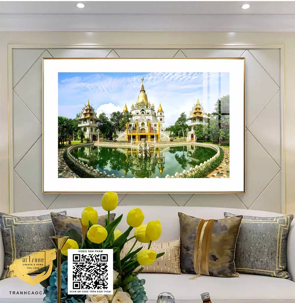 Tranh phong cảnh kiến trúc Thái Lan hợp phong thủy