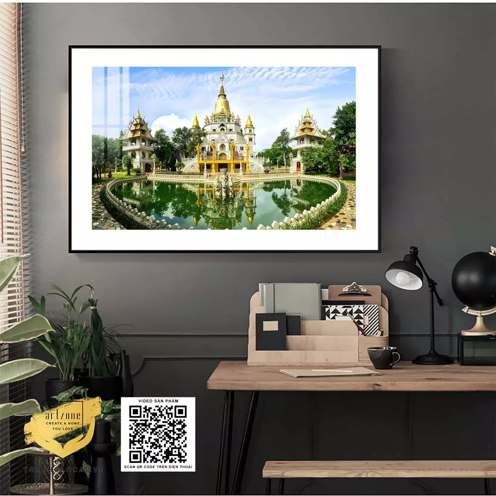 Tranh Mica phong cảnh kiến trúc Thái Lan cho không gian sống sang trọng