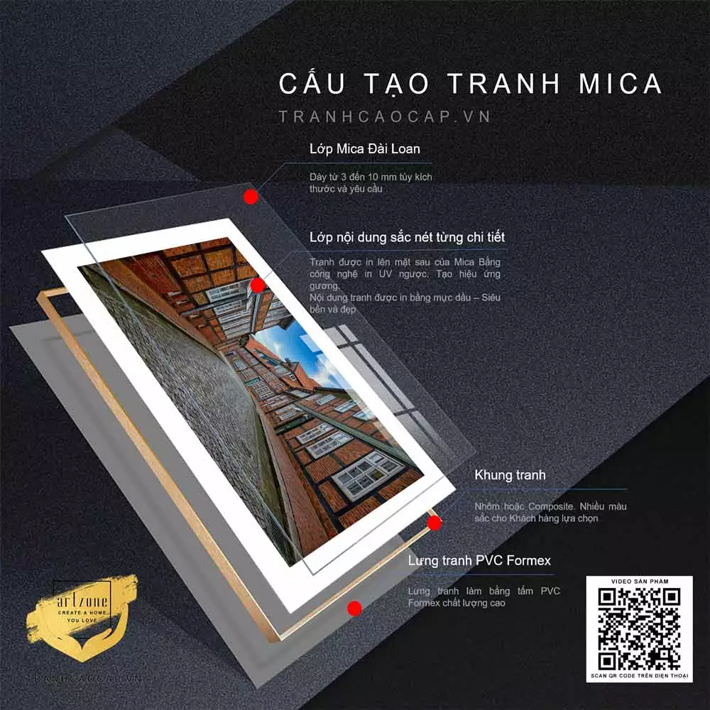 Cách treo tranh Mica phong cảnh đẹp