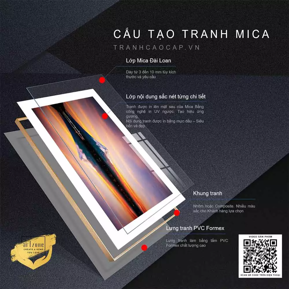 Tranh Mica phong cảnh núi Phú Sĩ