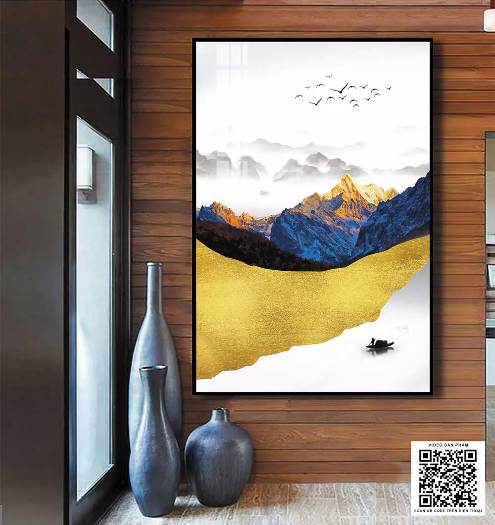 Tranh mica phong cảnh trong phòng ngủ