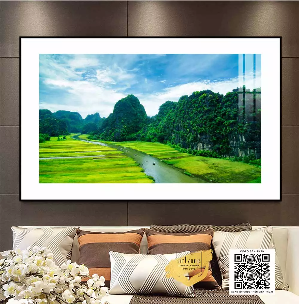 Tranh Mica Phong Cảnh Tràng An - Bái Đính trong không gian nội thất