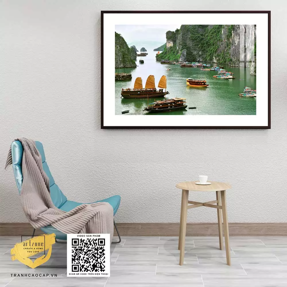 Tranh Mica Phong cảnh Vịnh Hạ Long trong không gian hiện đại