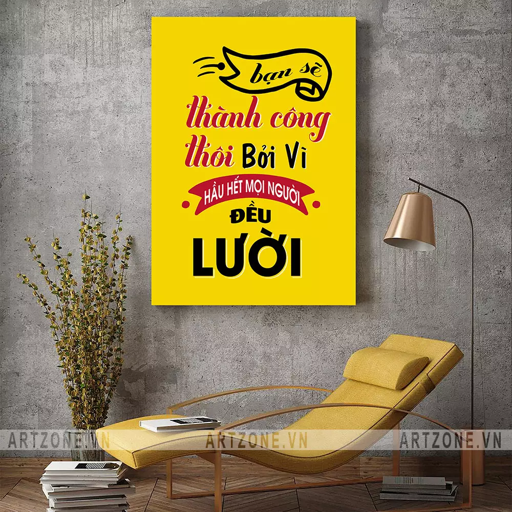 Thiết kế tranh slogan đẹp mắt cho văn phòng hiện đại