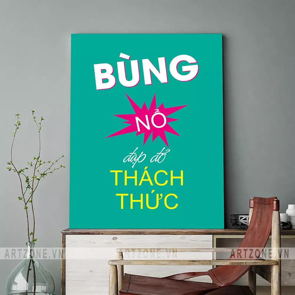 Tranh Bùng nổ đạp đổ thách thức - Lựa chọn hoàn hảo cho văn phòng