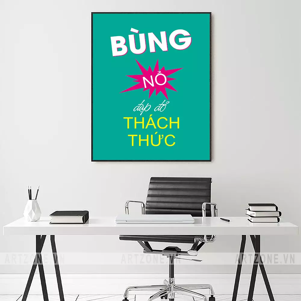 Tranh trang trí văn phòng Bùng nổ đạp đổ thách thức - AZ1-0377