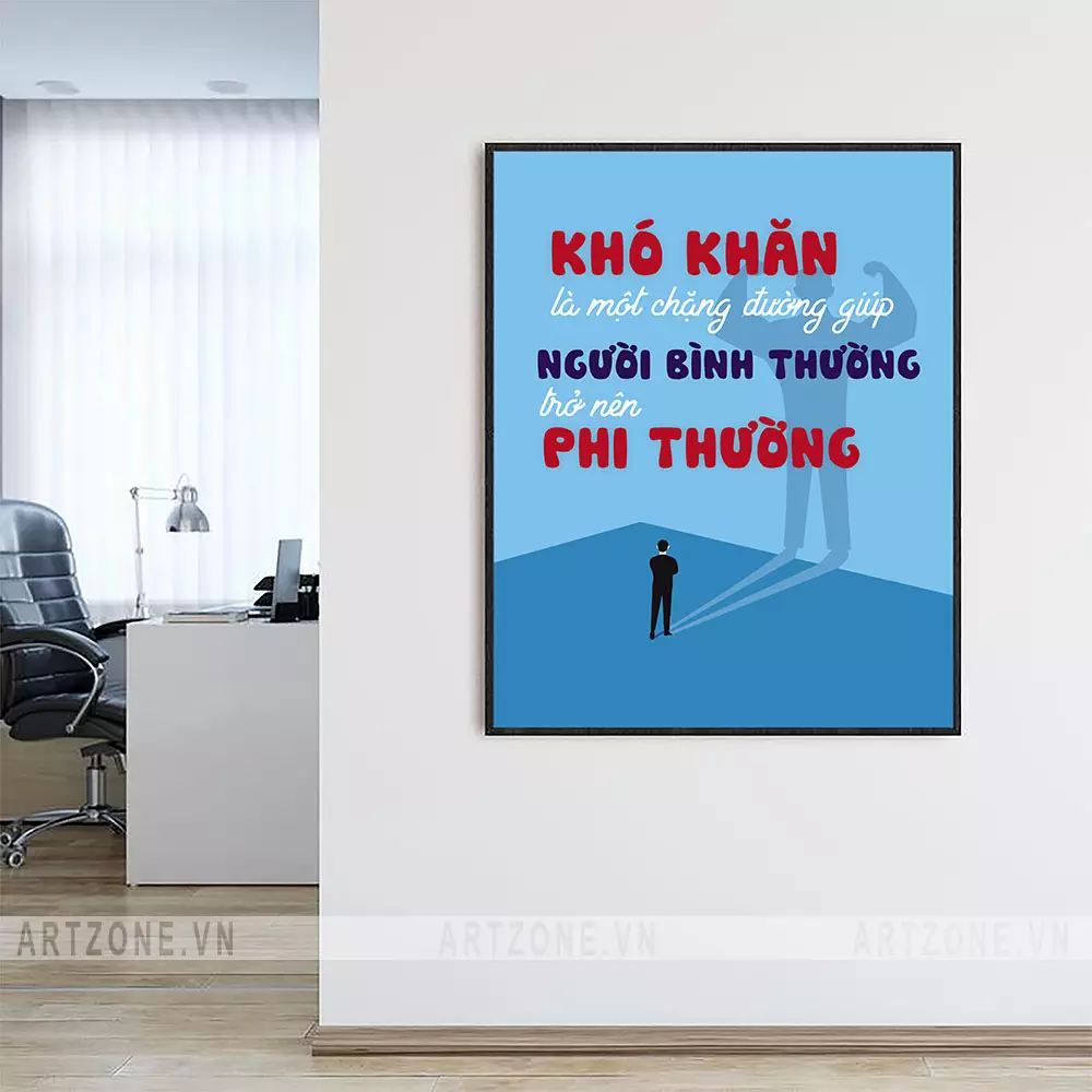 Tranh động lực treo ở hành lang văn phòng