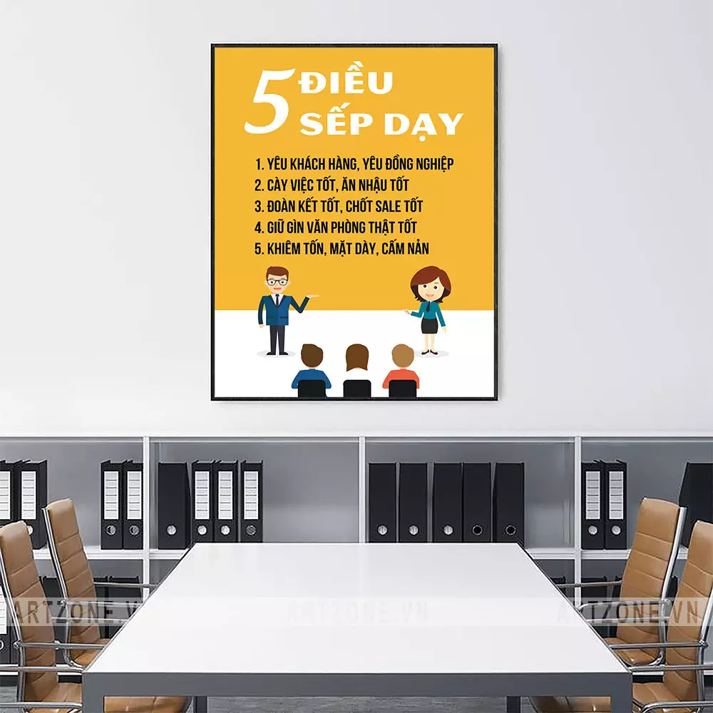 Tranh slogan văn phòng 5 điều sếp dạy