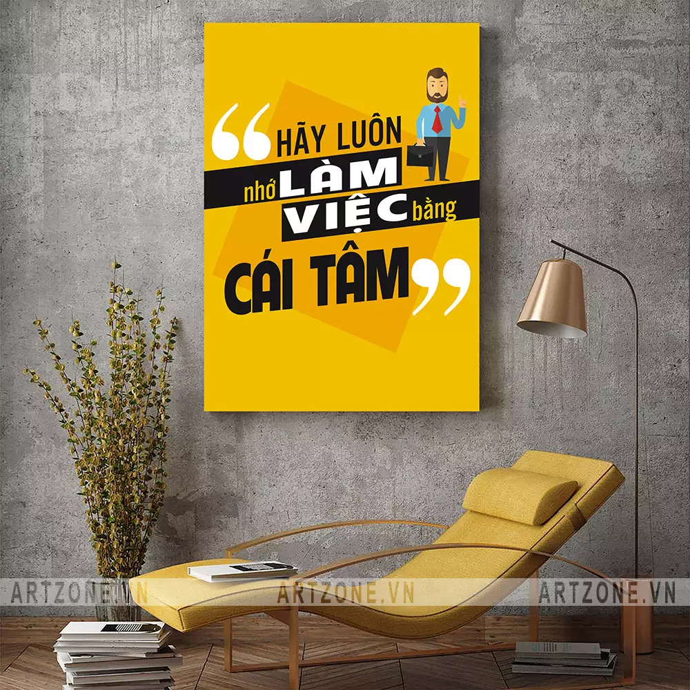 Tranh động lực với hình ảnh bàn tay và trái tim
