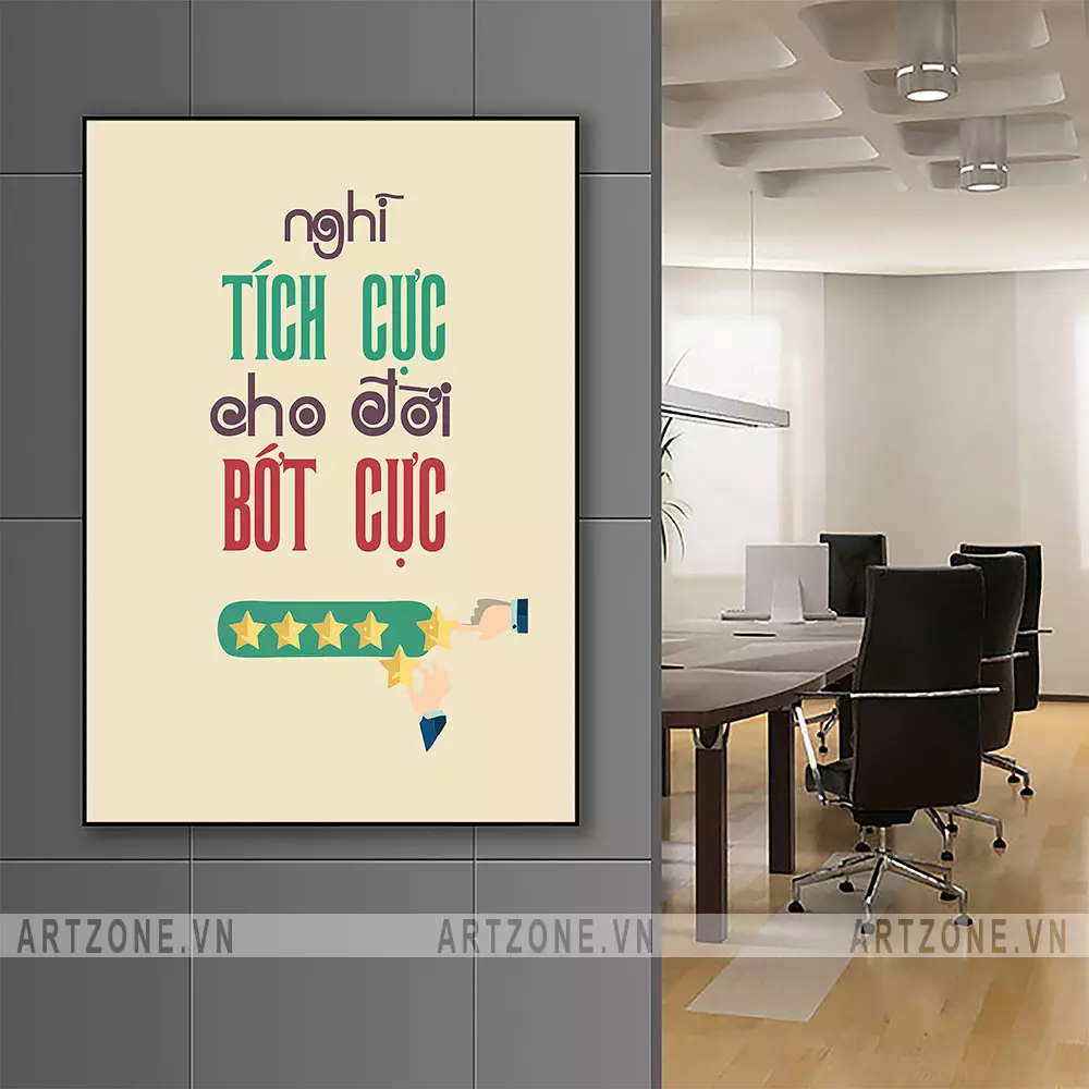 Bức tranh AZ1-0572 - Nghĩ tích cực cho đời bớt cực