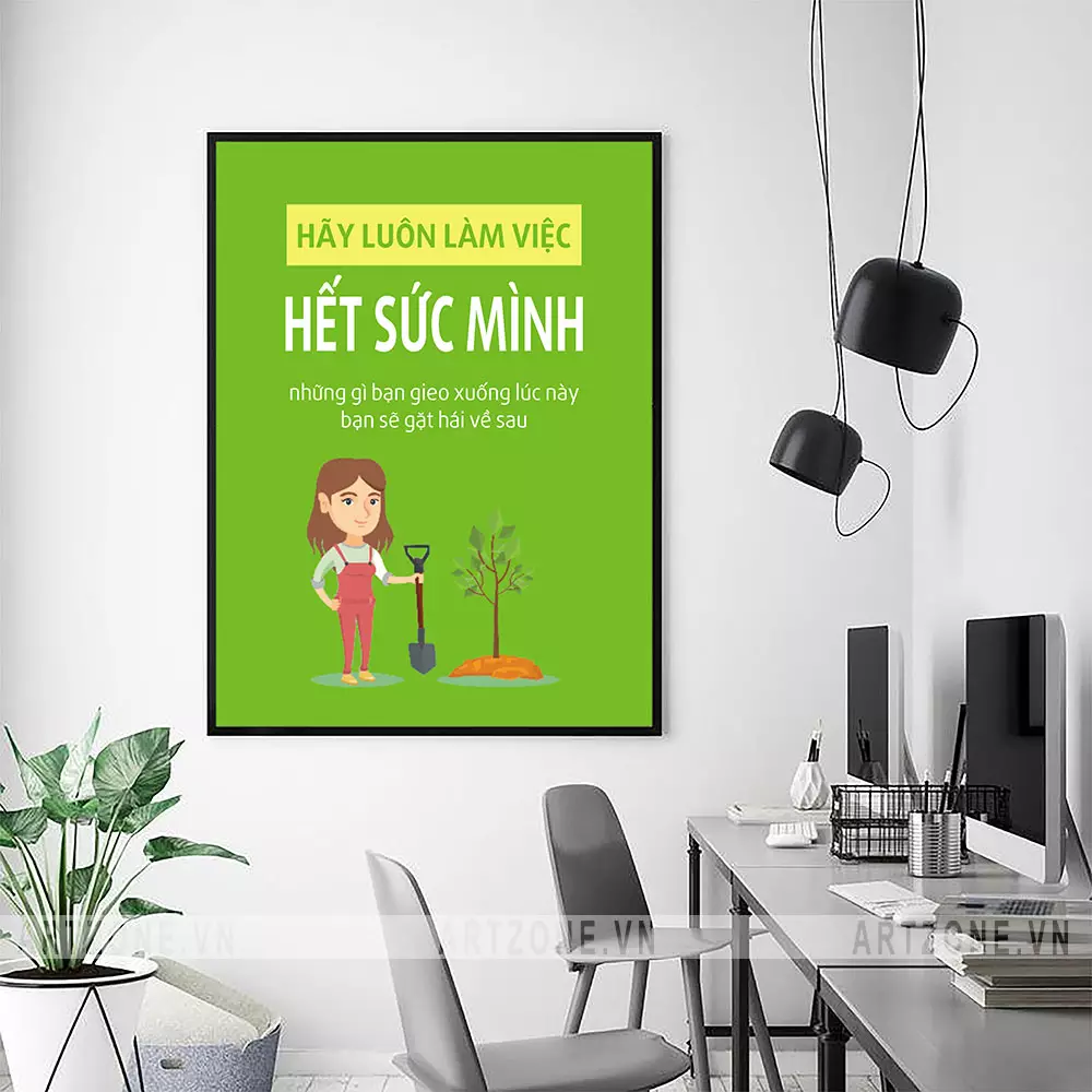 Tranh slogan treo tường văn phòng