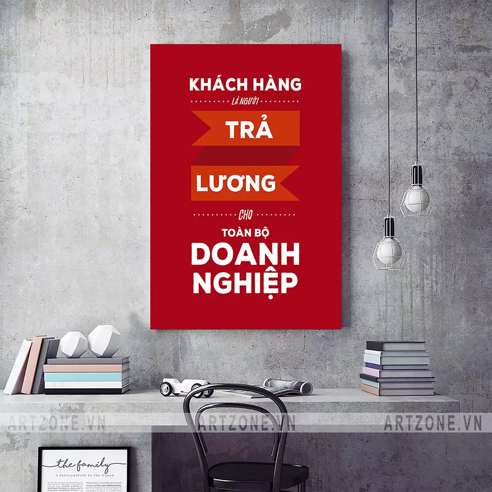 Tranh slogan tạo động lực làm việc theo phong thủy