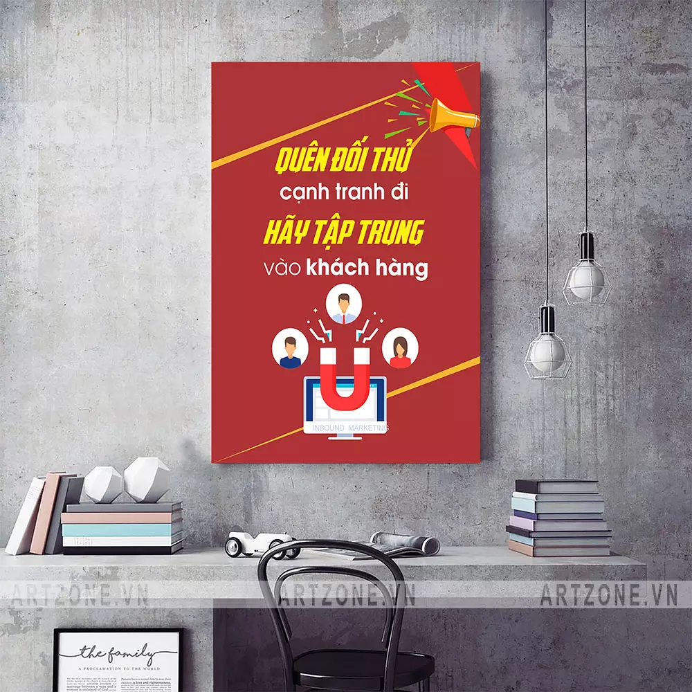 Tranh slogan tạo động lực làm việc hiệu quả