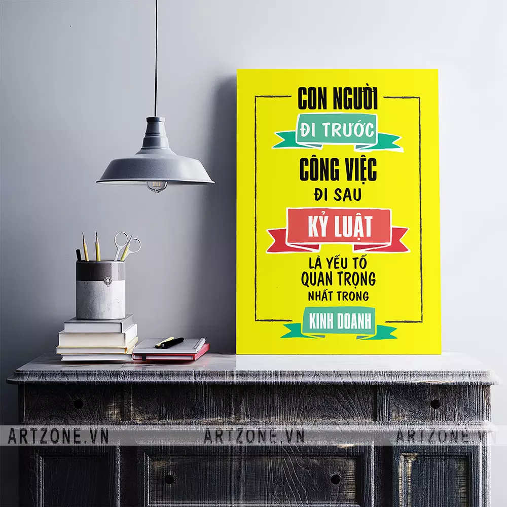 Tranh trang trí văn phòng tạo động lực 'Con Người Đi Trước'