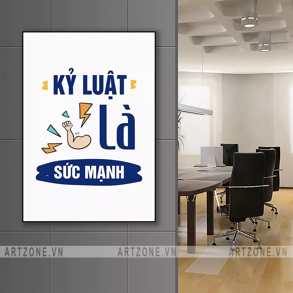 Tranh slogan Kỷ Luật Là Sức Mạnh món quà ý nghĩa cho văn phòng