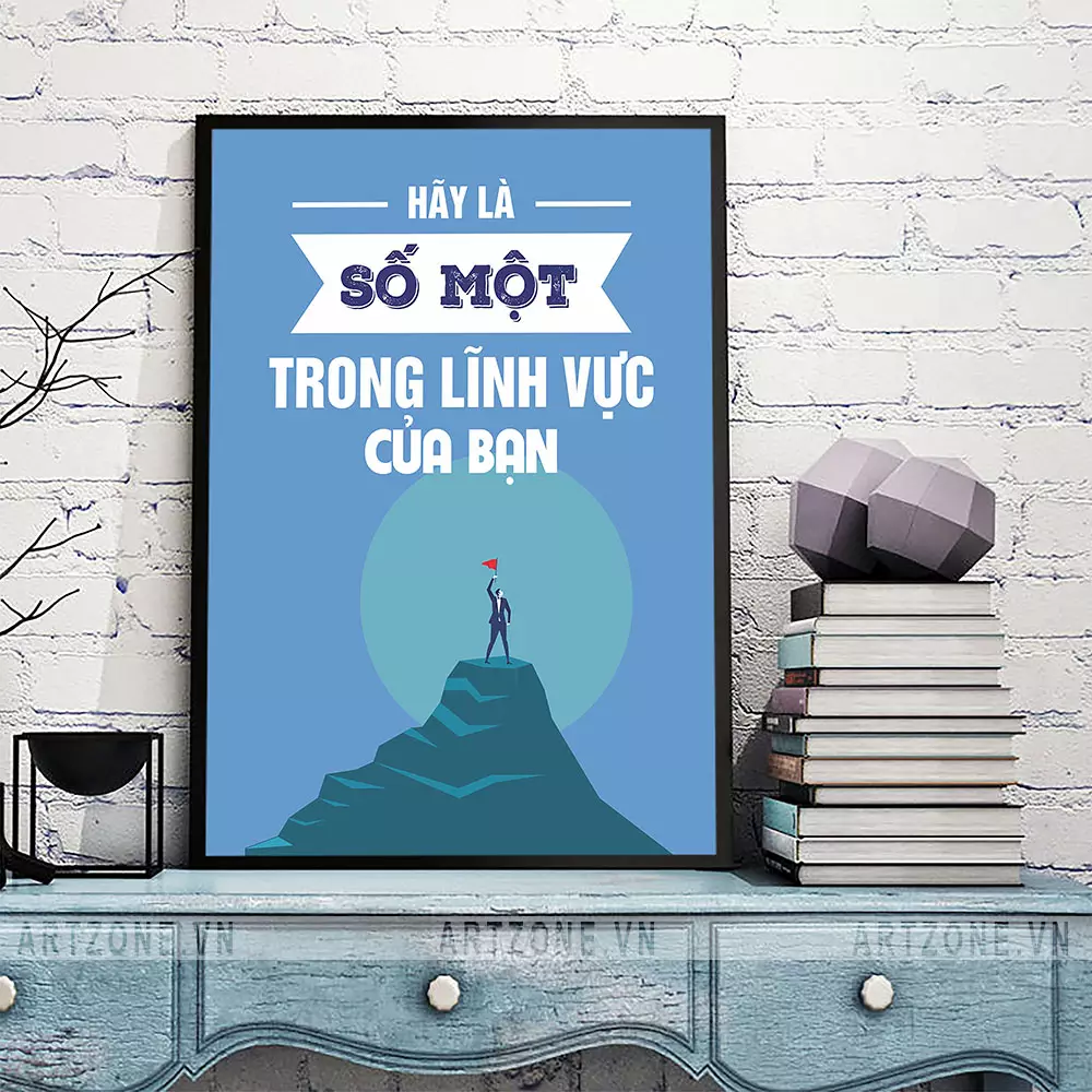 Tranh động lực treo tường văn phòng khung nhôm composite