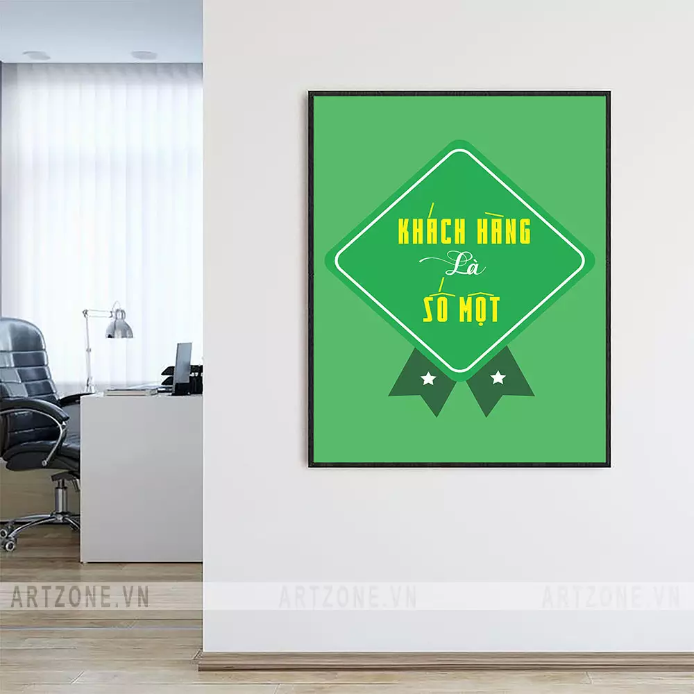 Không gian làm việc truyền cảm hứng với tranh slogan