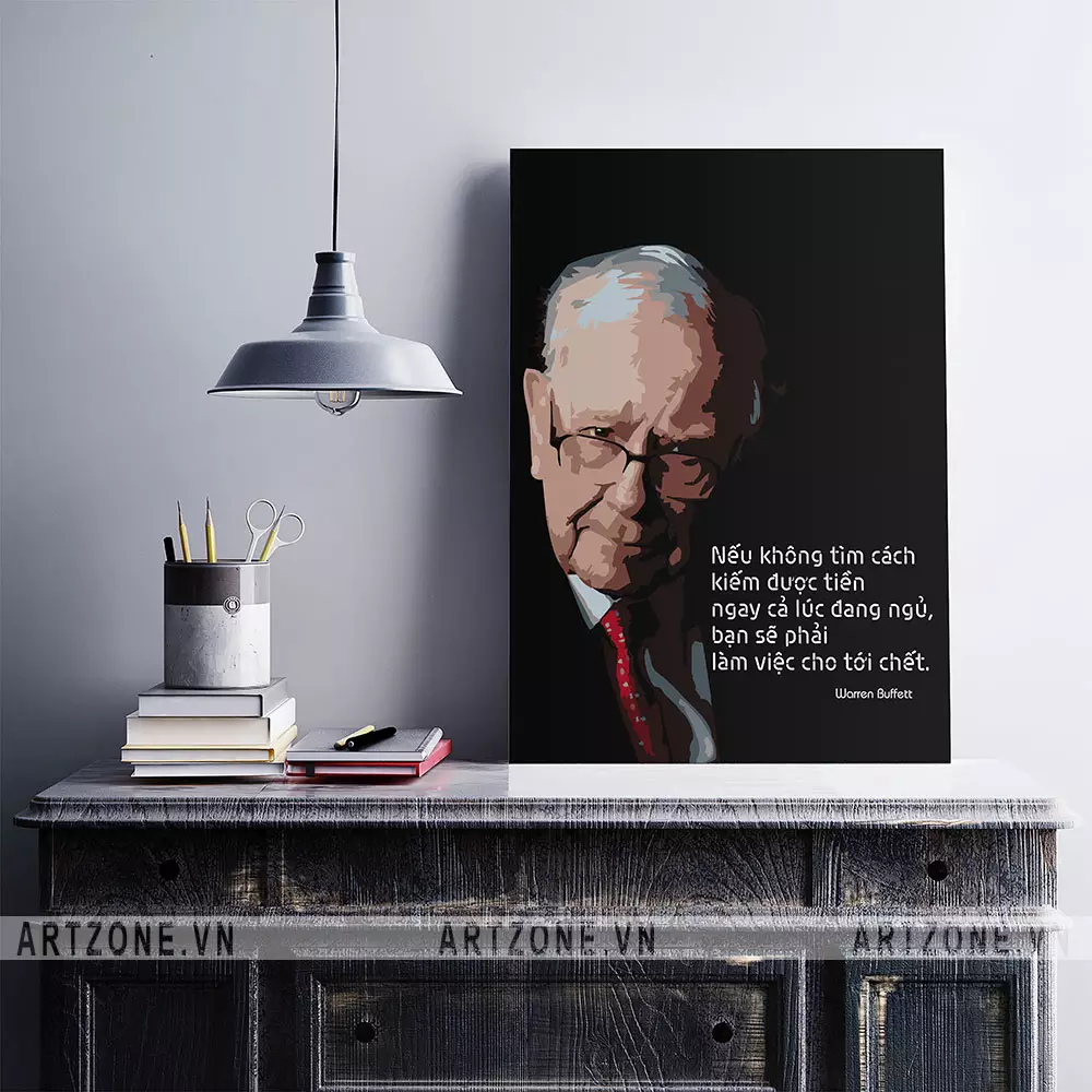Tranh động lực treo văn phòng với câu nói của Warren Buffett