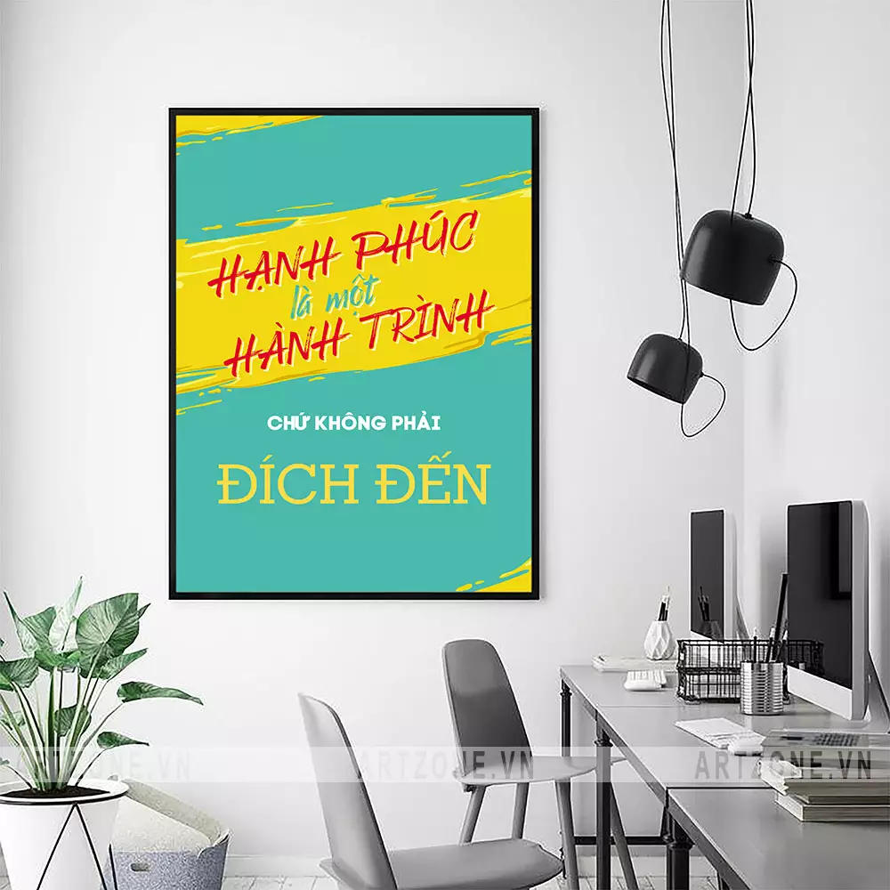 Tranh slogan tạo không gian thư giãn trong văn phòng
