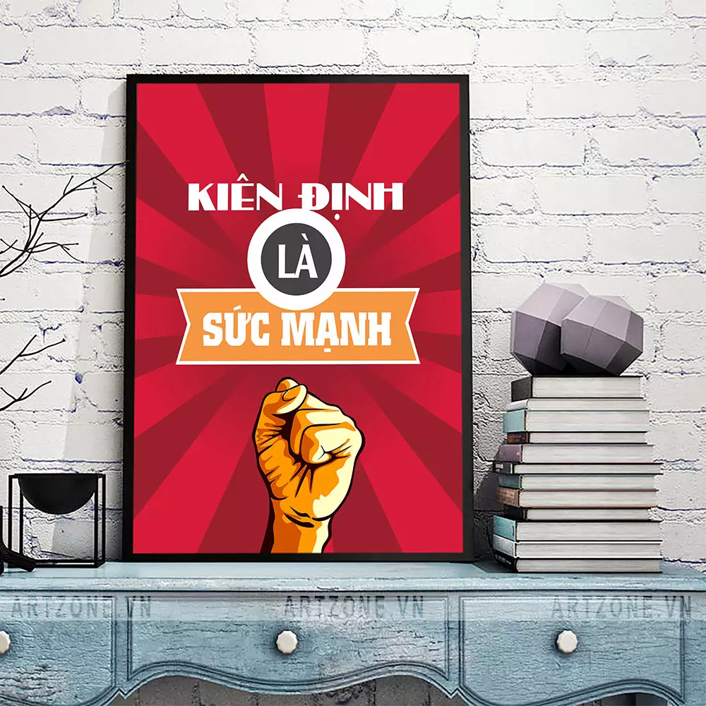 Tranh slogan văn phòng kiên định