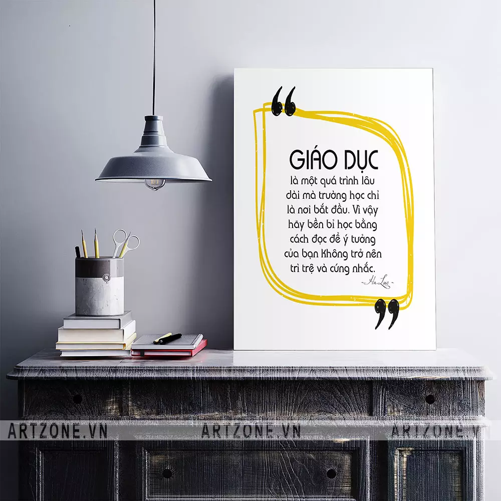 Tranh trang trí văn phòng động lực giáo dục là một quá trình lâu dài