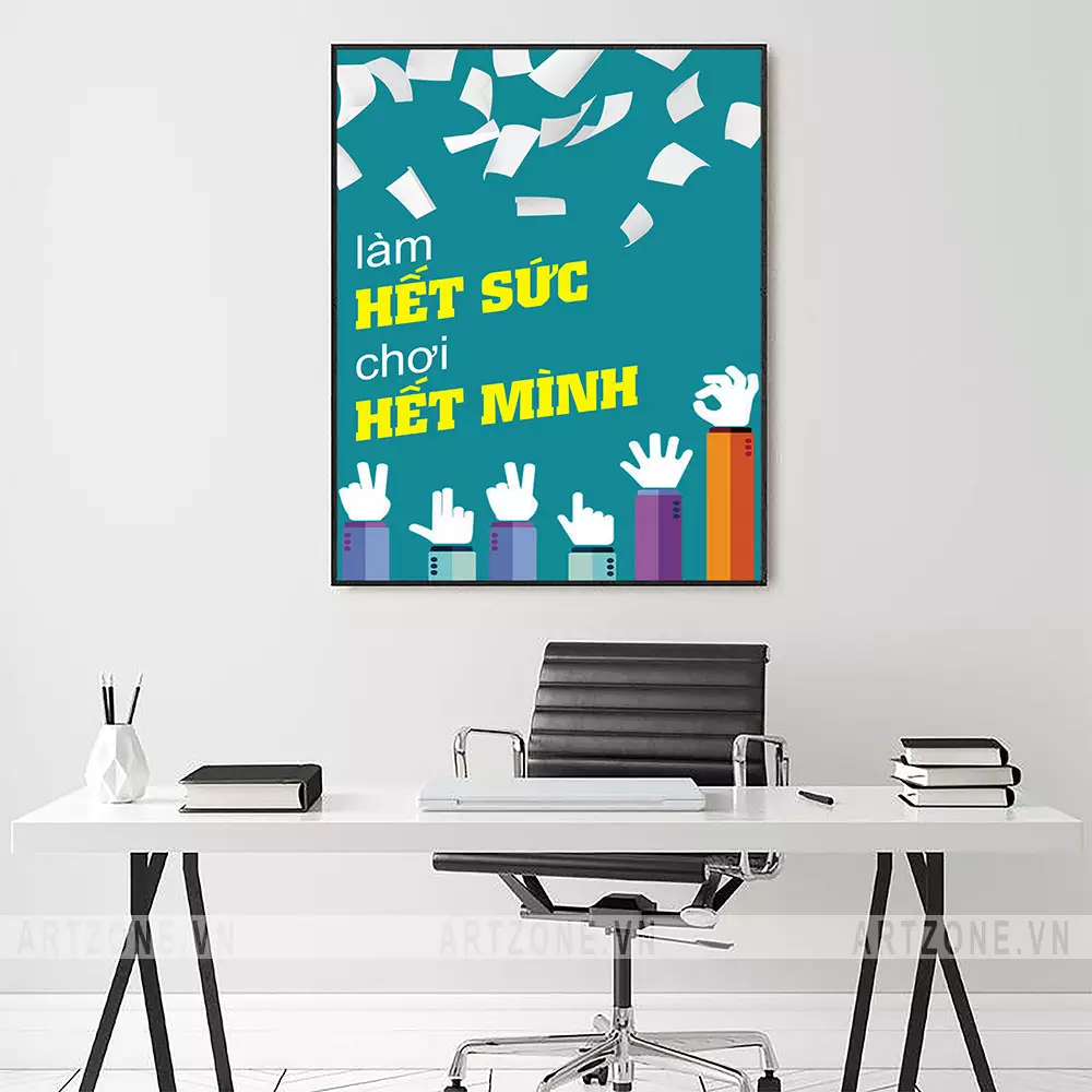 Tranh treo tường văn phòng decal màu tranh số AZ1-0339