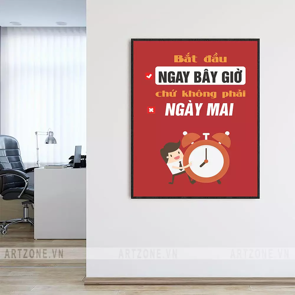 Tranh động lực làm việc Bắt Đầu Ngay