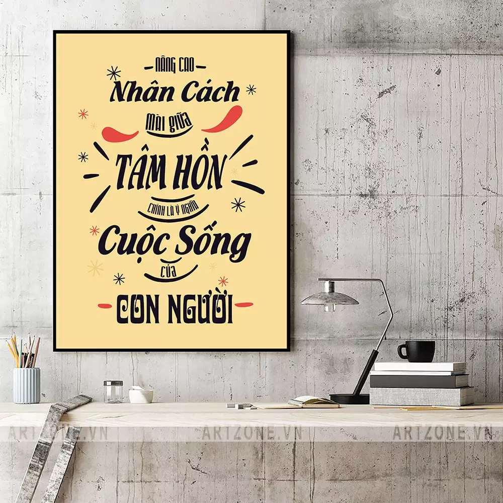 Hướng dẫn treo tranh động lực AZ1-0319 đúng cách