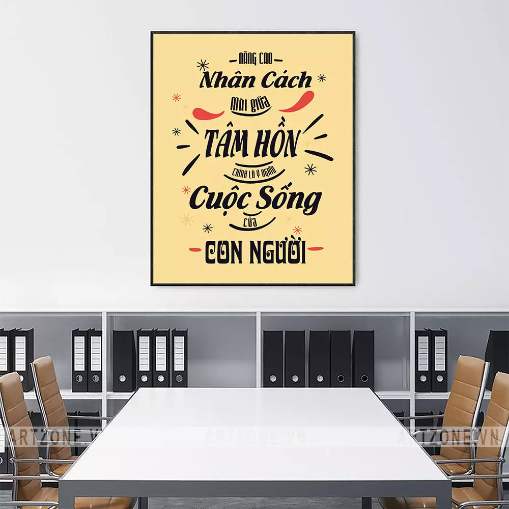 Tranh treo tường văn phòng động lực - Trao giá trị, dựng thành công