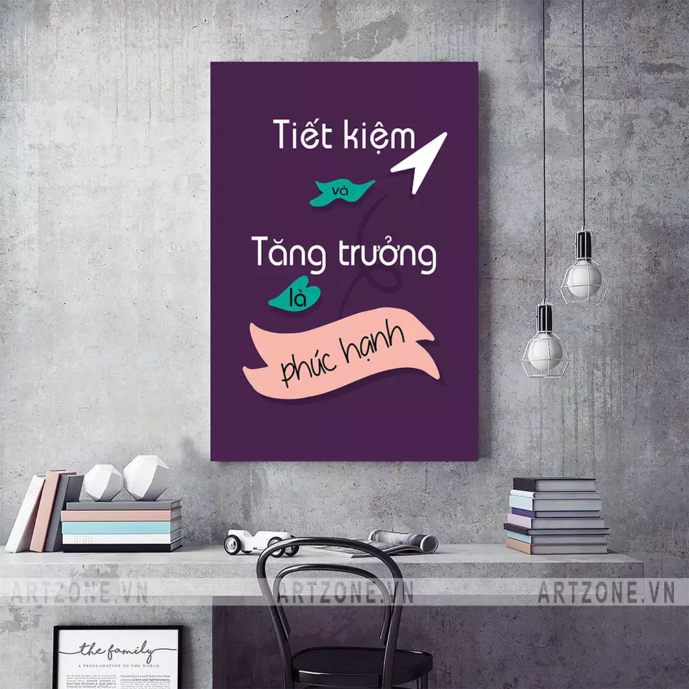 Tranh slogan trang trí văn phòng tối giản