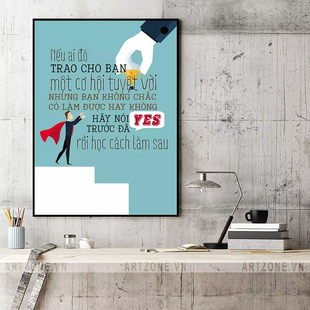 Tranh slogan văn phòng hiện đại