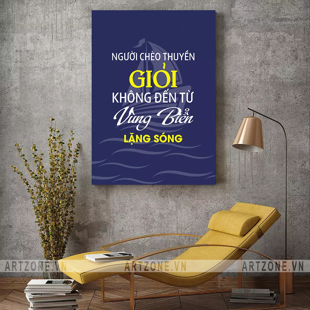Ý nghĩa tranh treo văn phòng Người chèo thuyền giỏi