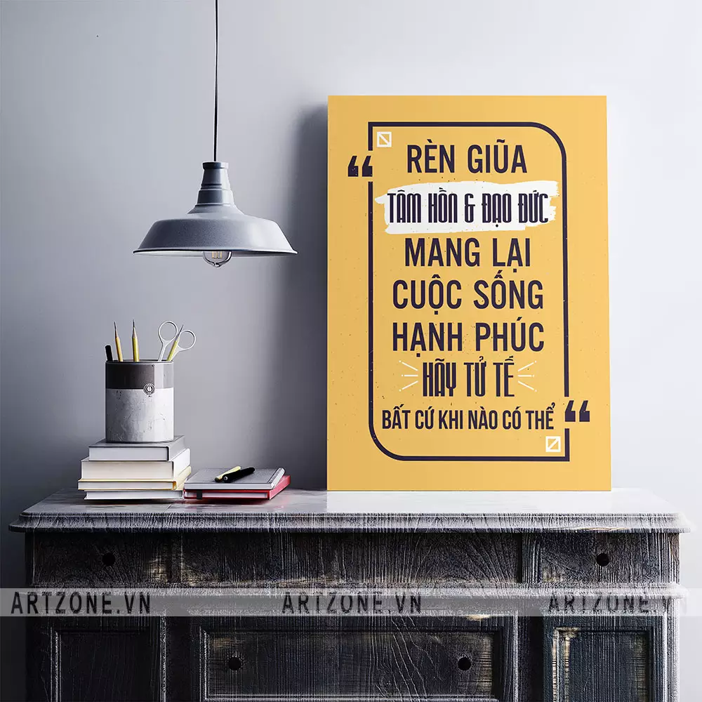Tranh treo tường văn phòng tạo động lực rèn luyện đạo đức