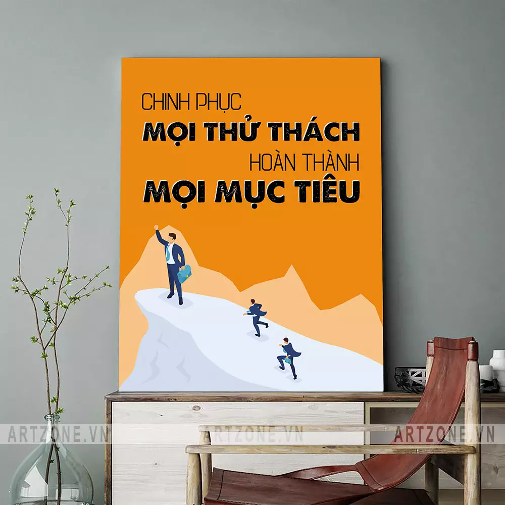 Chi tiết tranh slogan Chinh phục mọi thử thách