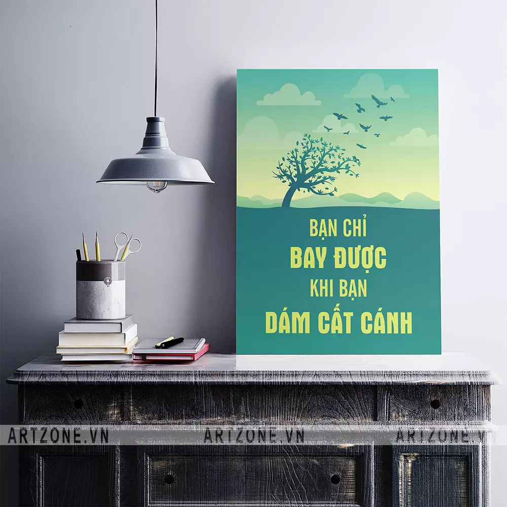 Tranh tạo động lực Bạn chỉ bay được khi bạn dám Cất Cánh