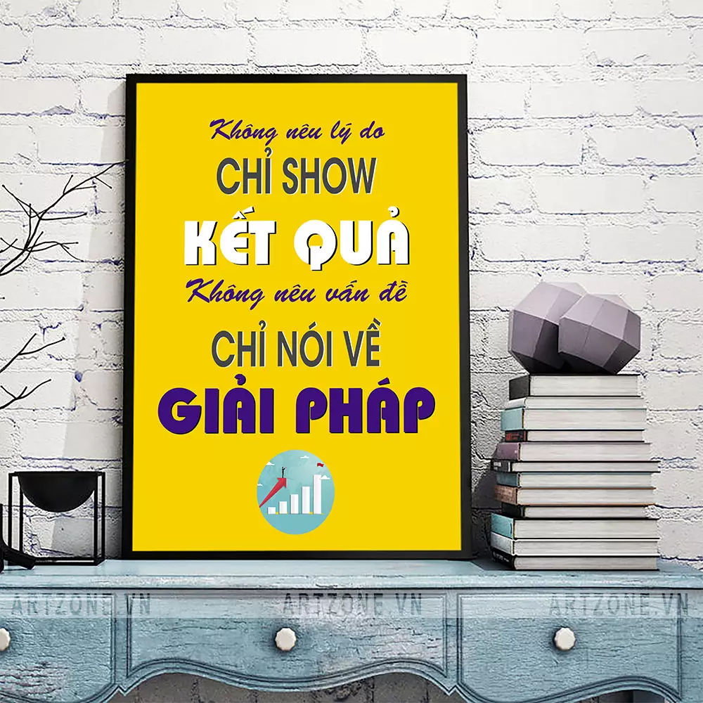 Ứng dụng tranh slogan AZ1-0429 trong không gian văn phòng