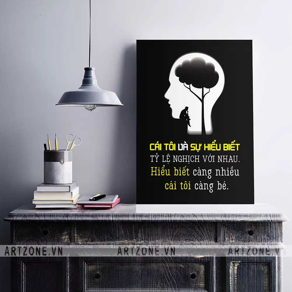 Tranh slogan treo tường văn phòng thúc đẩy tinh thần - Cái tôi và sự hiểu biết